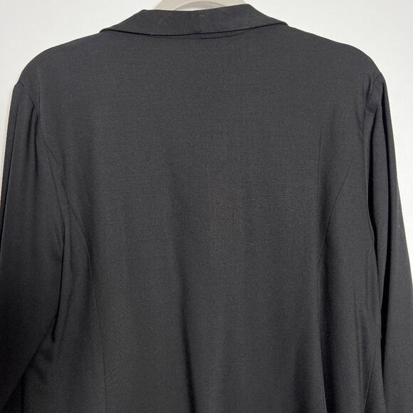 Eileen Fisher Open Front Wool Blazer Jacket SIZE M Black Italian Fabric - Picture 10 of 13